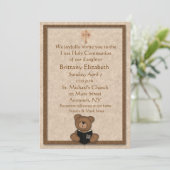 キリスト教のテディー・ベアの招待状 招待状 (スタンド正面)