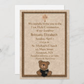 キリスト教のテディー・ベアの招待状 招待状 (正面/裏面)