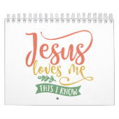 キリスト教のデザインイエスは私を愛している。私の知る限り カレンダー (カバー)