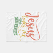 キリスト教のデザインイエスは私を愛している。私の知る限り フリースブランケット (正面(横))