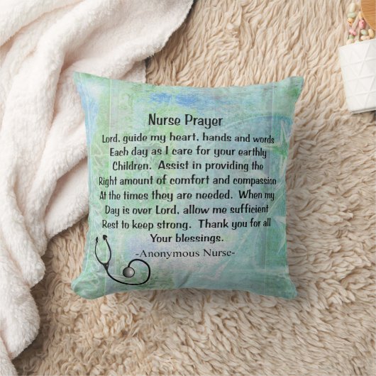 キリスト教のナースの祈りの言葉の枕 クッション (ブランケット)