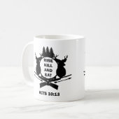 キリスト教のハンターの狩りの行為の10:13の上昇の殺害は食べます コーヒーマグカップ (正面左)