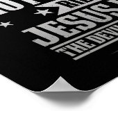 キリスト教のバイクもしくは自転車に乗る人私はバイクに乗ってイエス ポスター (角)