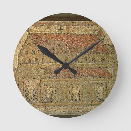 キリスト教のバシリカ会堂、モザイク模様の歩道、ローマ期間、 ラウンド壁時計 (正面)
