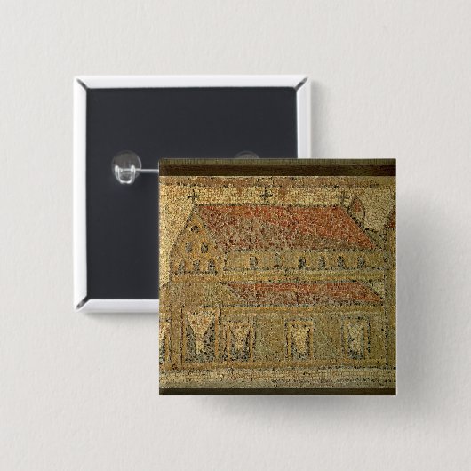 キリスト教のバシリカ会堂、モザイク模様の歩道、ローマ期間、 缶バッジ (正面&裏面)