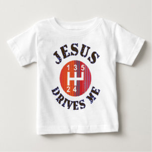 キリスト教のベビーのTシャツ-イエス・キリストは私を運転します ベビーTシャツ