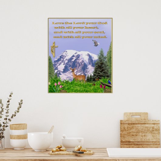 キリスト教のポスターすべてのハートで主を愛しなさい ポスター (キッチン)