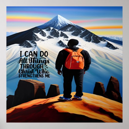 キリスト教のポスターなら何でもできやる気を起こさせるる ポスター (正面)