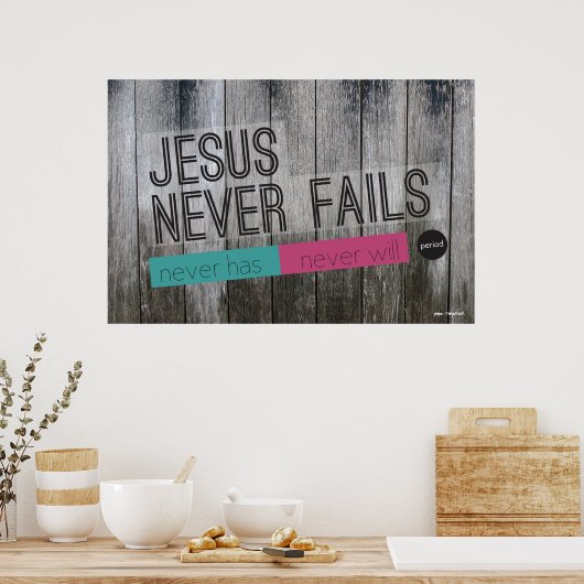 キリスト教のポスターにイエスは必ず失敗する ポスター (キッチン)