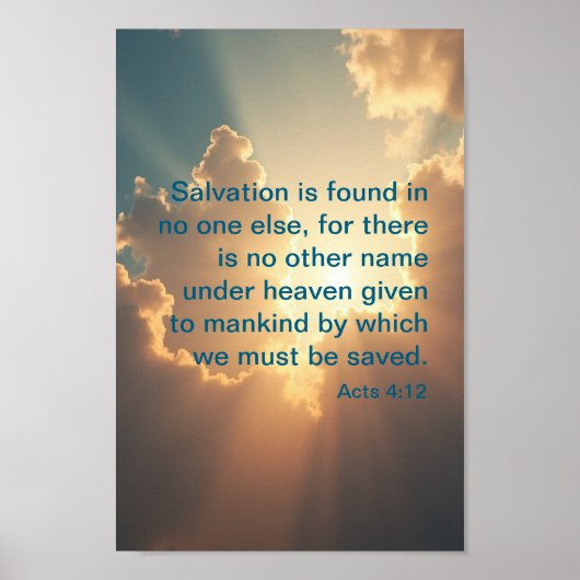 キリスト教のポスター | 使徒4:12 「他の名なし」 ポスター (正面)