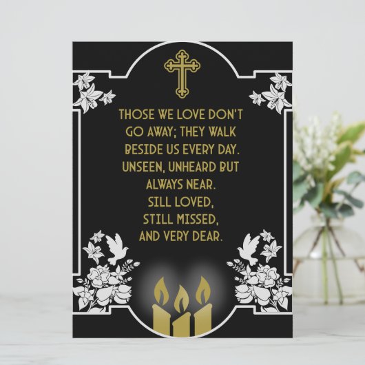 キリスト教のメッセージに哀悼の意 (スタンド正面)