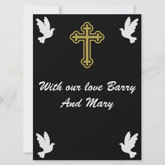 キリスト教のメッセージに哀悼の意 (裏面)