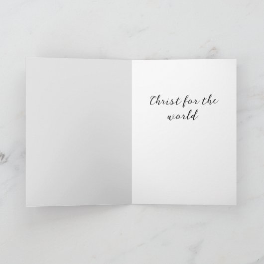 キリスト教のメッセージ世界のためのキリスト カード (内部)