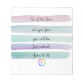 キリスト教のメモ帳Verse John 8:36 ノートパッド (正面)