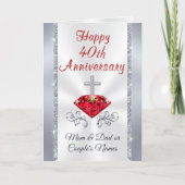 キリスト教のルビーの第40結婚記念日カード カード (正面)