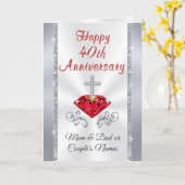 キリスト教のルビーの第40結婚記念日カード カード (黄色い花)