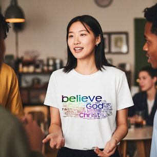 キリスト教のワードクラウド Tシャツ