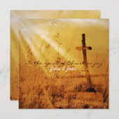 キリスト教のヴィンテージの国の十字の結婚式 招待状 (正面/裏面)