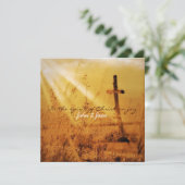 キリスト教のヴィンテージの国の十字の結婚式 招待状 (スタンド正面)