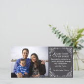 キリスト教のヴィンテージの黒板のクリスマスの写真カード シーズンカード (スタンド正面)