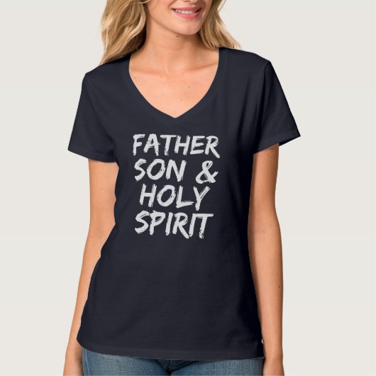 キリスト教の三位一体男性へギフト父の息子と聖なるS Tシャツ (正面)