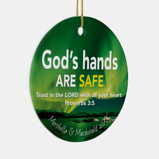 キリスト教の主格諺への信頼3:5 セラミックオーナメント (右)