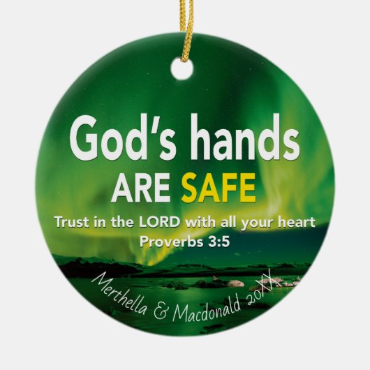 キリスト教の主格諺への信頼3:5 セラミックオーナメント (正面)