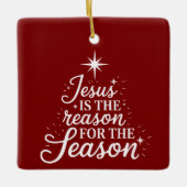 キリスト教の今季の理由はイエス セラミックオーナメント (正面)
