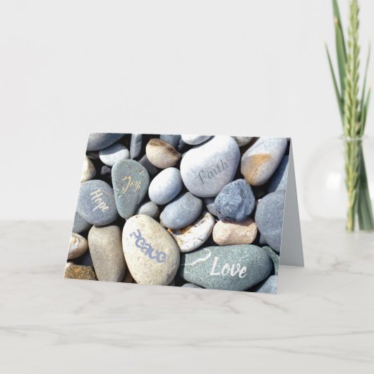 キリスト教の価値観ジョイホープ平和信仰小石を愛 シーズンカード (正面)