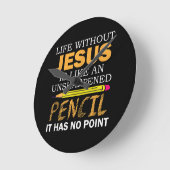 キリスト教の信仰おもしろいのない生活 ラウンド壁時計 (傾斜)