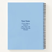 キリスト教の信仰が生まれ、聖書の聖句を青に輝かせる ノートブック (裏面)