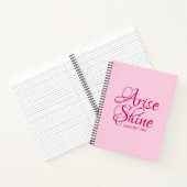 キリスト教の信仰が生まれ、聖書の聖句ピンクに輝く ノートブック (内部)