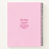 キリスト教の信仰が生まれ、聖書の聖句ピンクに輝く ノートブック (裏面)