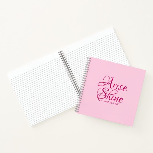 キリスト教の信仰が生まれ、聖書の聖句ピンクに輝く ノートブック