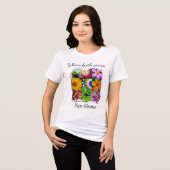 キリスト教の信仰が育む花コラージュ 希望が花開く トライブレンドTシャツ (正面全面)