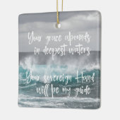 キリスト教の信仰と海引用文：恵みハウンド セラミックオーナメント (左)