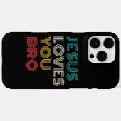 キリスト教の信仰のレトロ、イエスはおもしろいあなたを愛している Case-Mate iPhoneケース (裏面 (横))