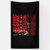 キリスト教の信仰の季節はイエスだ 横断幕 (縦)