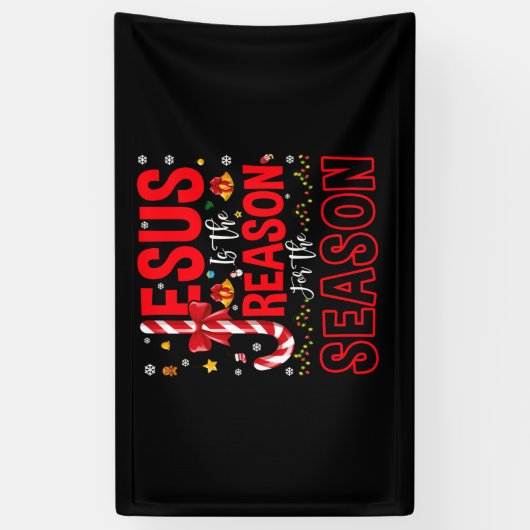 キリスト教の信仰の季節はイエスだ 横断幕 (縦)