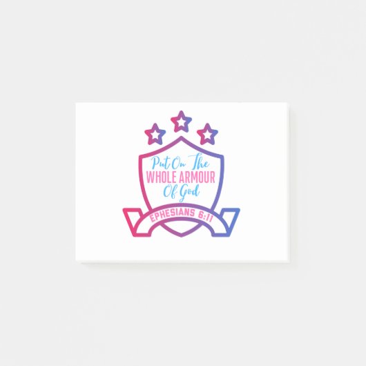 キリスト教の信仰の神の武具を全て着ける ポストイット (正面)