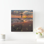 キリスト教の信仰はマルコ11:24と交わる スクエア壁時計 (ホーム)