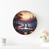 キリスト教の信仰はマルコ11:24と交わる ラージ壁時計 (ホーム)