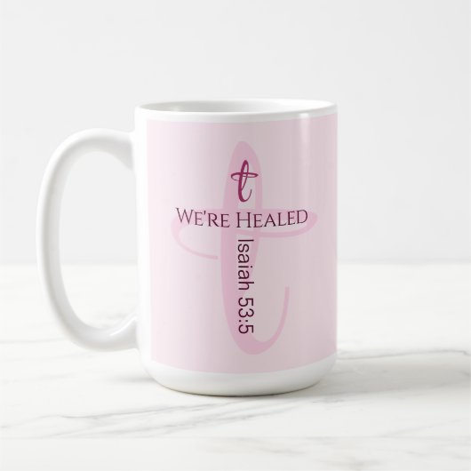 キリスト教の信仰をキリスト教の聖句によって癒される コーヒーマグカップ (左)