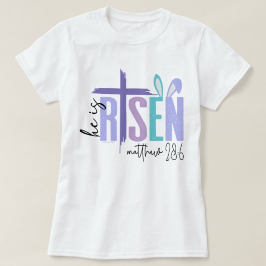 キリスト教の信仰イースターTシャツ - 主は復活されました Tシャツ (デザイン正面)
