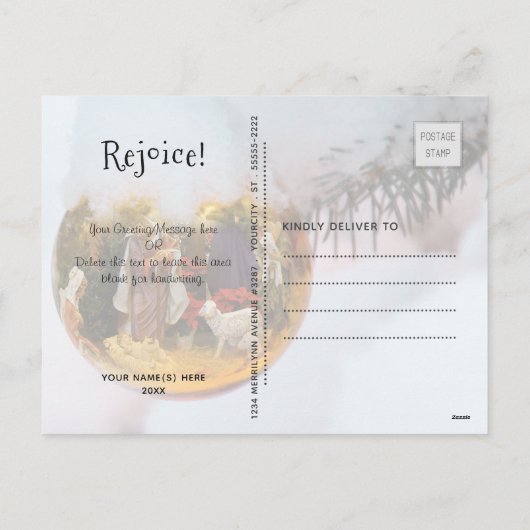 キリスト教の信仰出生の理由シーズン写真 シーズンポストカード (裏面)