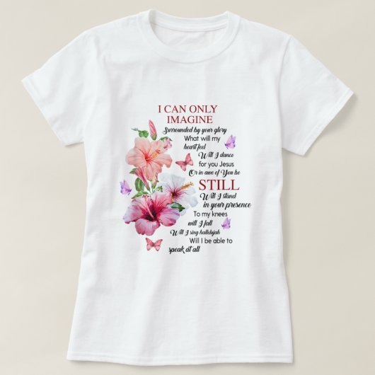 キリスト教の信仰想像イエス神を信じることができるだけだ Tシャツ (デザイン正面)