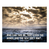 キリスト教の信仰感動的で、彼は嵐を鎮める フォトプリント            (正面)