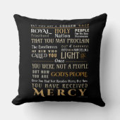 キリスト教の信仰1ペテロ2:9-10あなたは選ばれたピル クッション (正面)