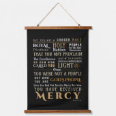 キリスト教の信仰1ペテロ2:9-10あなたは選ばれた壁 吊り下げ型タペストリー (正面)