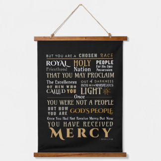 キリスト教の信仰1ペテロ2:9-10あなたは選ばれた壁 吊り下げ型タペストリー